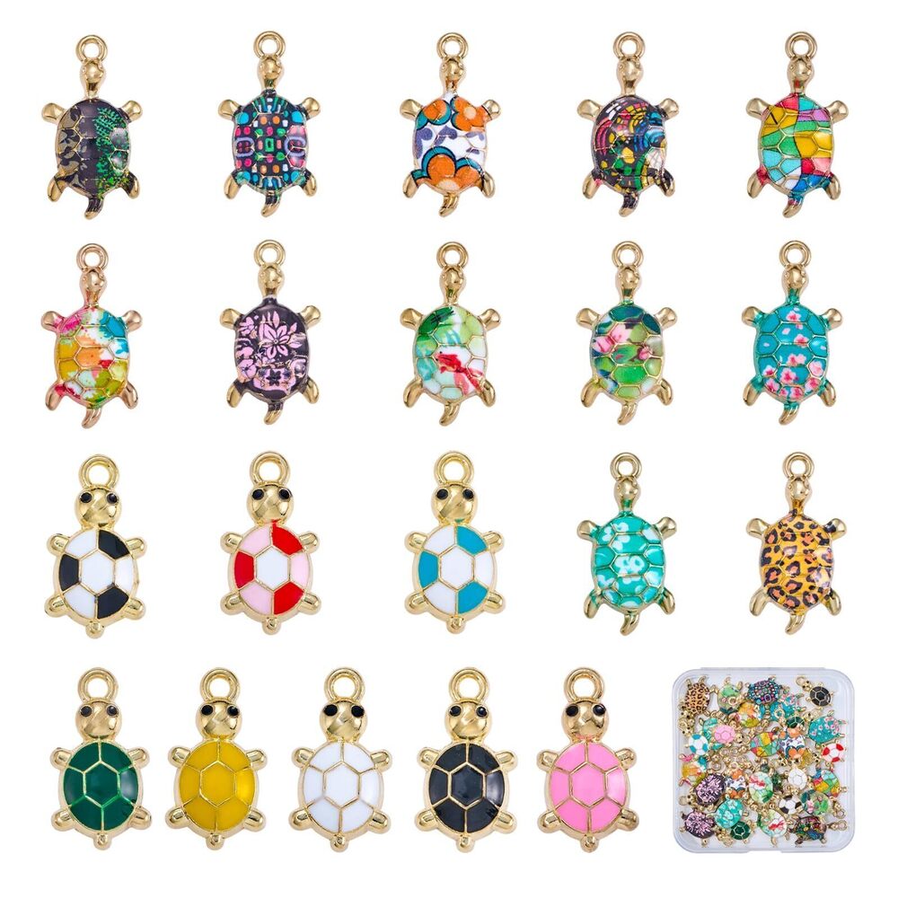 6011 40Pcs Animal Charms for Jewelry Making Sea Turtle Charms Alloy